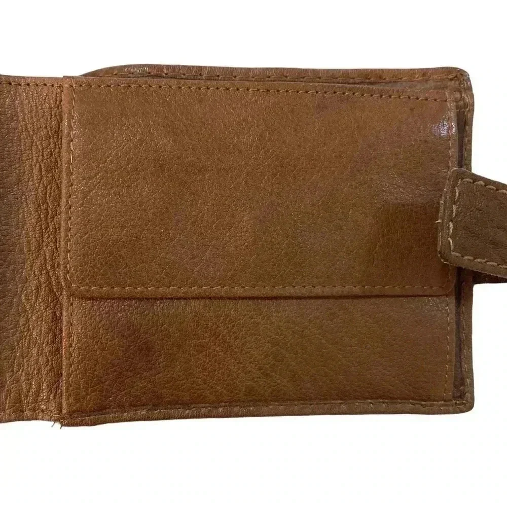 MANO GERMANY Cognac Brown Buttery Soft Leather Bi-Fold Wallet